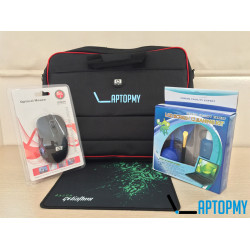 Combo cặp laptop, chuột quang, tấm lót chuột và bộ vệ sinh laptop